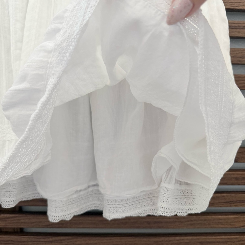 ZADIG & VOLTAIRE JOXINI WHITE COTTON LACE TRIM MINI SKIRT - Picture 8 of 14